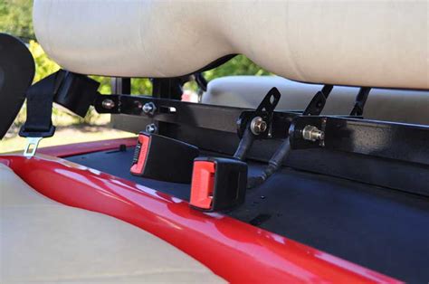 Golf Cart Seat Belt Bracket With Four Retractable Seat Belts – Chuck's Custom Carts 'n Parts