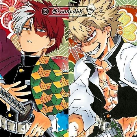 Shoto Todoroki x Gyuu Tomioka & Katsuki Bakugo x Sanemi Shinazugawa ...