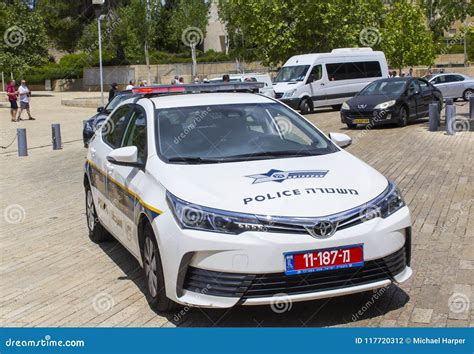 An Israeli Police Car on High Alert Parked Outside the Holocaust Museum ...