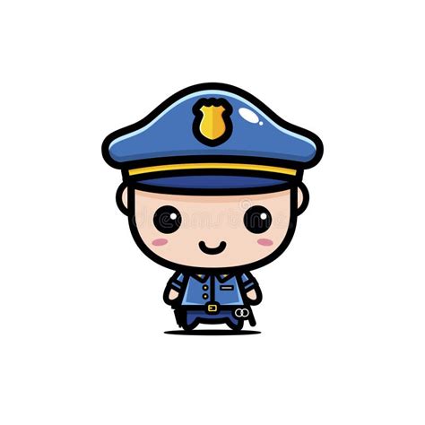 Funny Police Cartoon Characters Wearing Full Police Costumes Stock ...