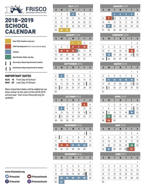 Frisco ISD on Twitter: "Check out the 2018-19 school calendar, approved by the School Board last ...