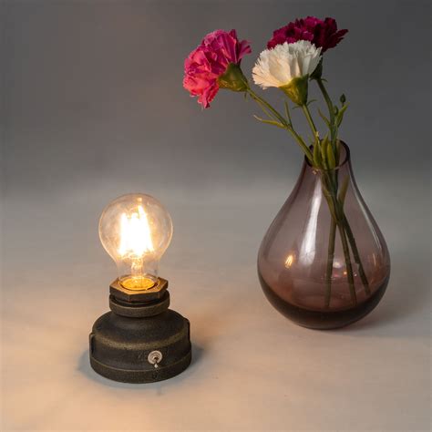 Cordless Table Lamp Chargable 3.7V LED Light Dimmable with Remote Retro Antique Iron in 2021 ...