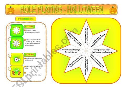 Halloween - role playing (editable) - ESL worksheet by ynroko1