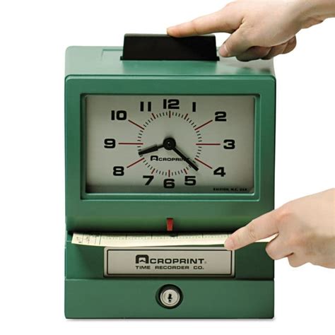 Acroprint Model 125 Analog Manual Print Time Clock with Date/0-12 Hours/Minutes -ACP011070400 ...