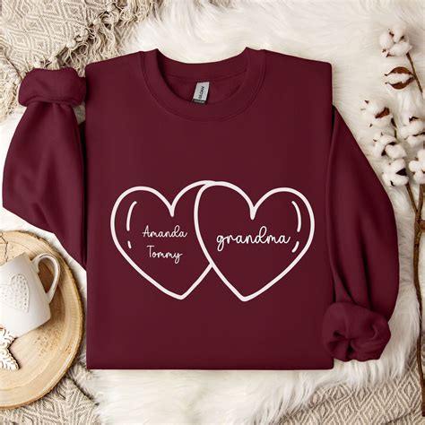 Custom Grandma Heart Sweatshirt Grandma Shirt Grandma Heart - Etsy