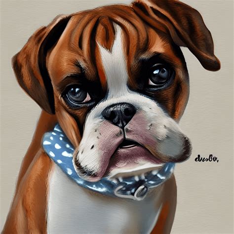 Cute Baby Boxer Dog Nursery Decor Digital Art Chibi 3d · Creative Fabrica