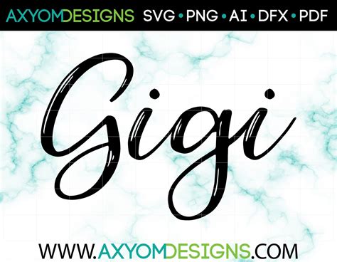 Gigi SVG Vector Grandma svg Cricut Cut Files Laser Cut File | Etsy