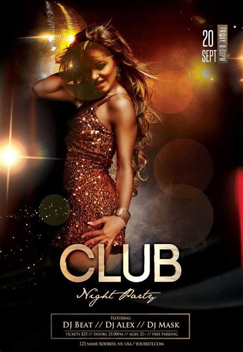 Club Night Free Party Flyer Template | Free psd flyer templates, Free psd flyer, Party flyer