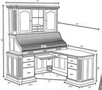 Ash Artisan Executive Corner Roll Top Desk with Hutch from