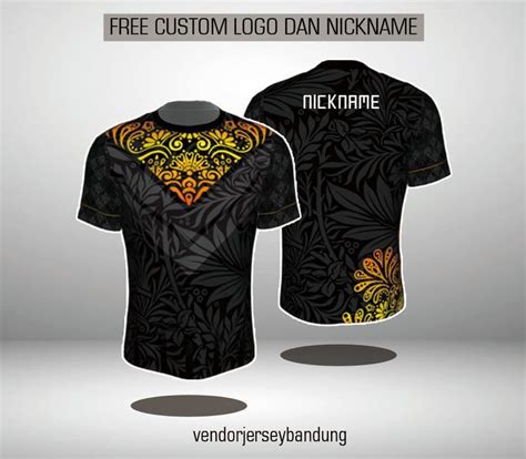 Desain Jersey Running Hitam Motif Batik