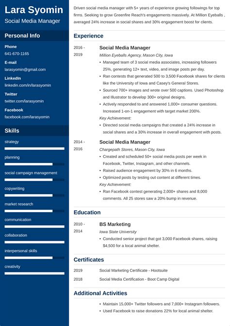 Social Media Manager Resume Sample [2024 ready]