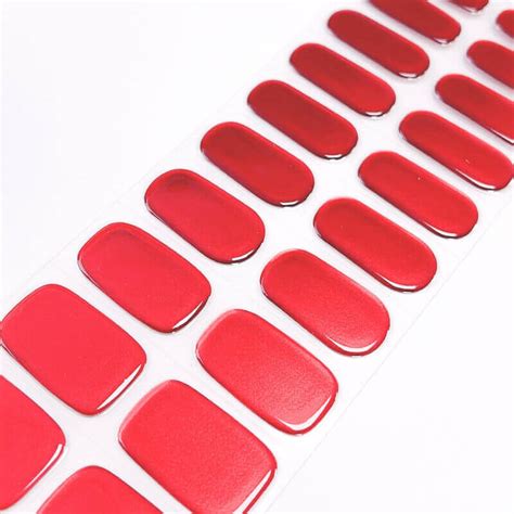 WESSINY CHRISTMAS METALLIC RED SEMICURED UV GEL NAIL STICKERS KIT【BUY – Wessiny