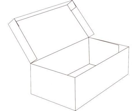 Hinged lid shoe box shape | Free box templates to download, print ... | Box templates printable ...