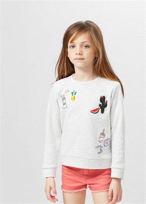 Embroidered cotton sweatshirt - Girls | Kids clothing brands, Girl outfits, Kids fashion