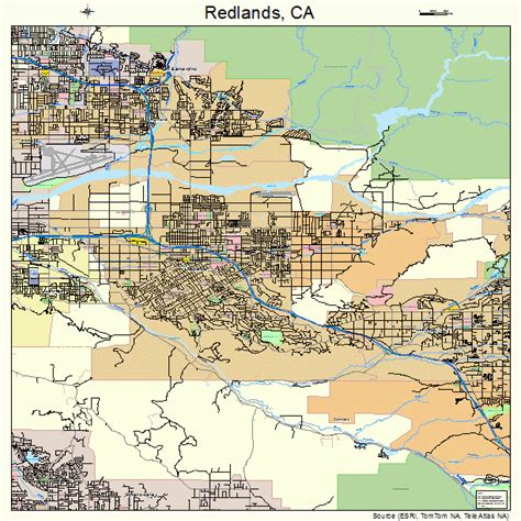 Redlands California Street Map 0659962