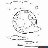 Moon Coloring Page  Easy Drawing Guides sketch template