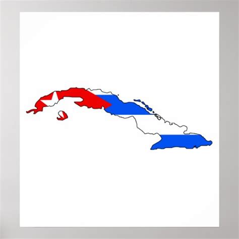 Cuba Flag Map full size Poster | Zazzle