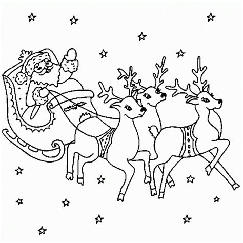 Santa Sleigh And Reindeer Coloring Pages Reindeer And Sleigh | Images and Photos finder