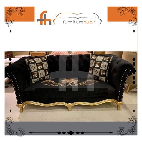 Black And Gold Sofa Set | Baci Living Room