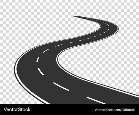 Winding road journey traffic curved highway road Vector Image