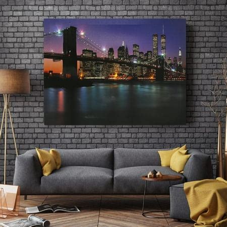 LED Lighted -The Brooklyn Bridge-Light Canvas Print Pictures Light Up ...