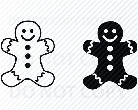 Gingerbread Man SVG Silhouette Gingerbread Vector Images - Etsy