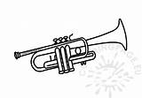 Trumpet Musical instrument  Coloring Page sketch template