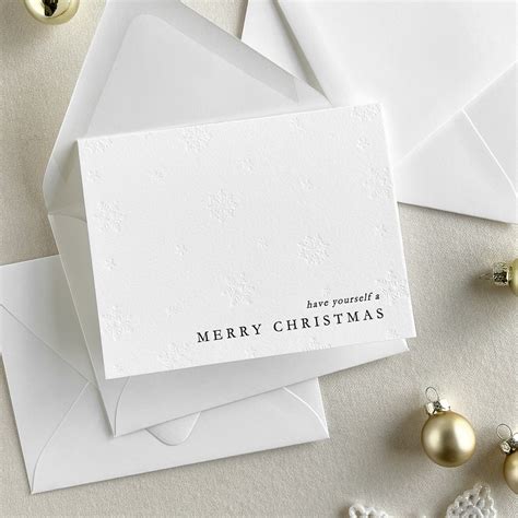 Letterpress Christmas Cards merry Christmas, let It Snow Letterpress Holiday Cards With ...