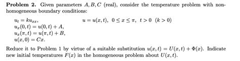 Solved Problem 2. ﻿Given parameters A,B,C (real), ﻿consider | Chegg.com