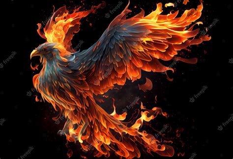 Premium AI Image | Phoenix bird risen from the ashes fire bird Burning ...