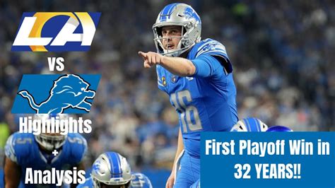 Rams vs. Lions Highlights & Analysis! | Lions First Playoff Win in 32 ...