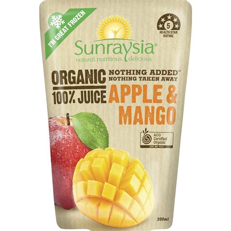 Sunraysia Organic Apple & Mango Juice 200ml | Woolworths