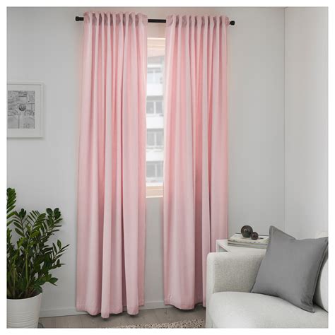 IKEA - SANELA Room darkening curtains, 1 pair light pink | Pink bedroom ...