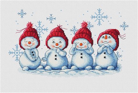 Snowman Cross Stitch Pattern PDF Instant Download Cute Cross Stitch ...