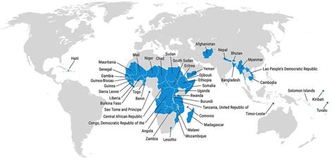 UN list of least developed countries - Maps on the Web