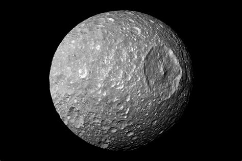 Mimas – Saturn's moon, satellite, death star, inner most, wobbles