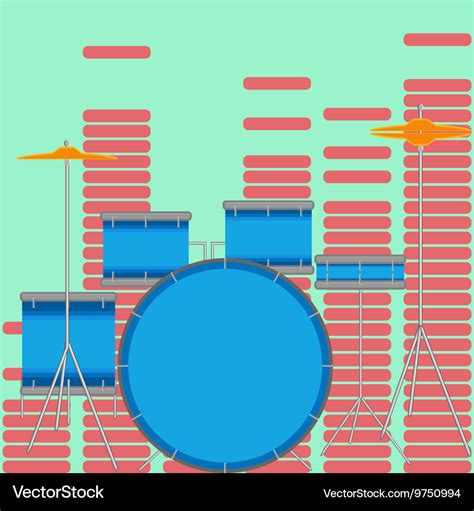 Drum set flat style Royalty Free Vector Image - VectorStock