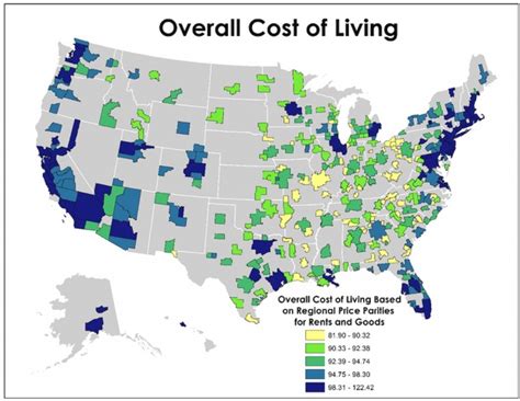 Cost Of Living By State Map - Printable Map