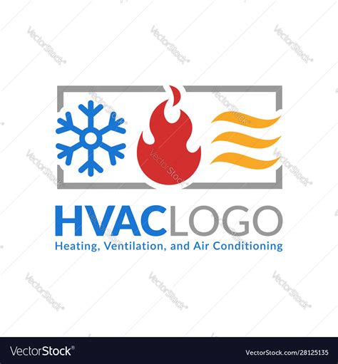 Hvac logo design heating ventilation and air Vector Image