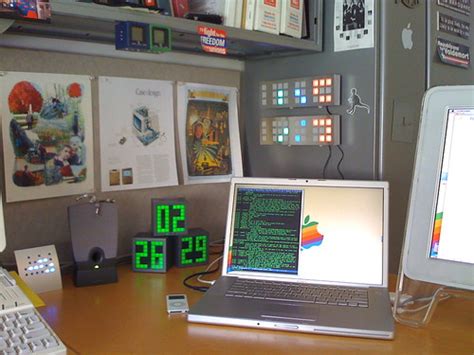 my LED-heavy office desk | I guess I have a lot of clocks. | Flickr