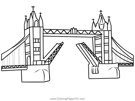 Tower Bridge In London Coloring Page for Kids - Free England Printable Coloring Pages Online for ...