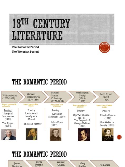 18th Century Timeline | Victorian Literature | Romanticism