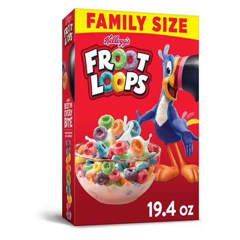 Kellogg's Froot Loops Sweetened Multi-Grain Cereal Family Size, 19.4 oz ...