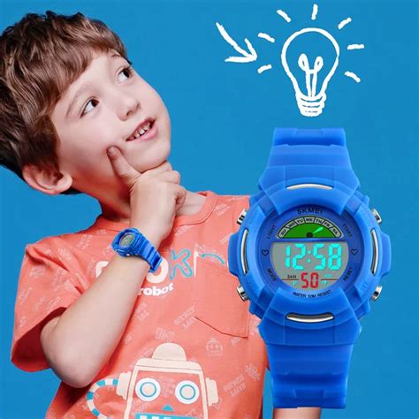 Children Watches Student Wrist Watch Waterproof Kids Watches Boys LED Digital Watch For Kids ...