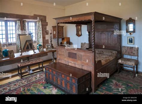 Great Britain, Holy Island, Lindisfarne Castle, interior bedroom Stock ...