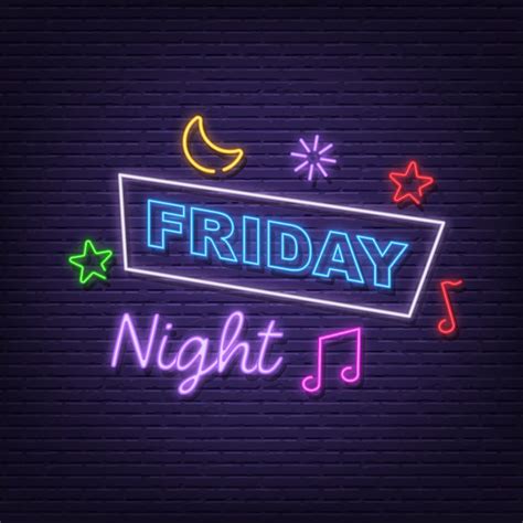 Premium Vector | Friday night neon signboard