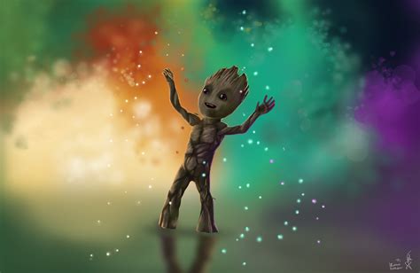 Dancing Baby Groot Drawing