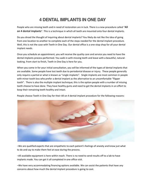 PPT - 4 DENTAL IMPLANTS IN ONE DAY PowerPoint Presentation, free download - ID:7885859