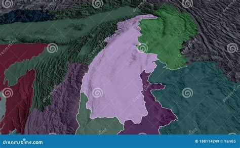 Sagaing, Myanmar - Highlighted. Administrative Stock Illustration ...