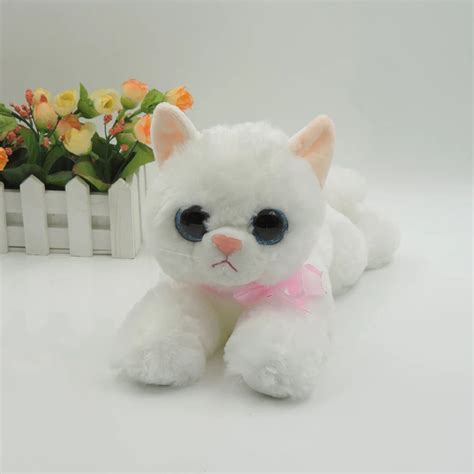 30CM Lying Cat Plush Toys Stuffed Big Eyes Cats Animals Kawaii Kitten ...